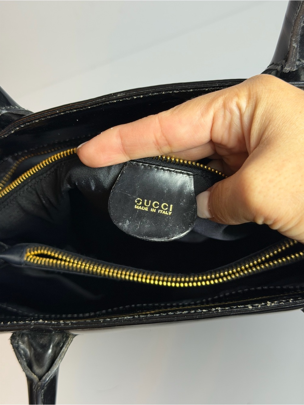 Vintage Gucci Black Patent Leather Shopper Tote Bag - Picture 11 of 16